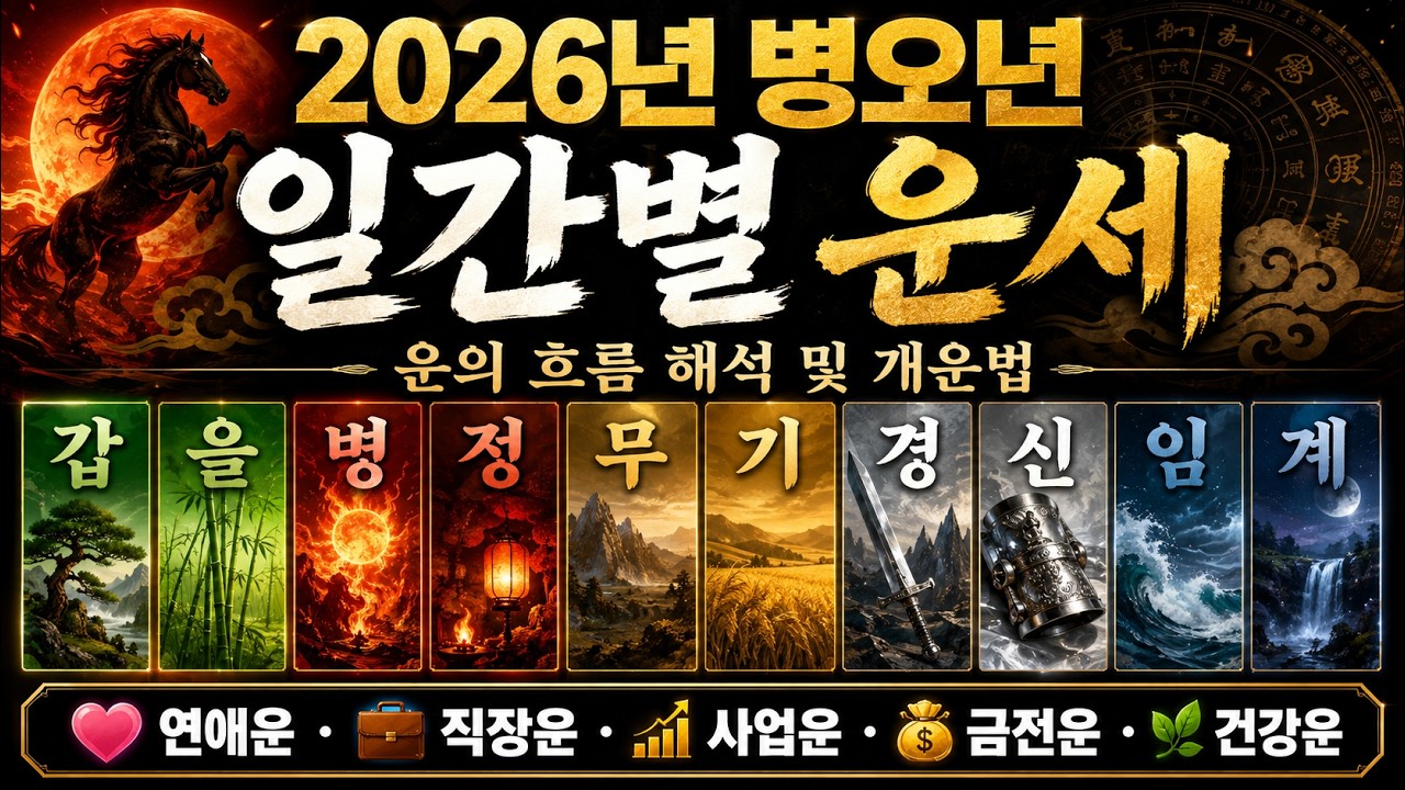 2026년 병오년 일간별 운의흐름 파헤치기 feat 운을 경영하는 남자 개운법