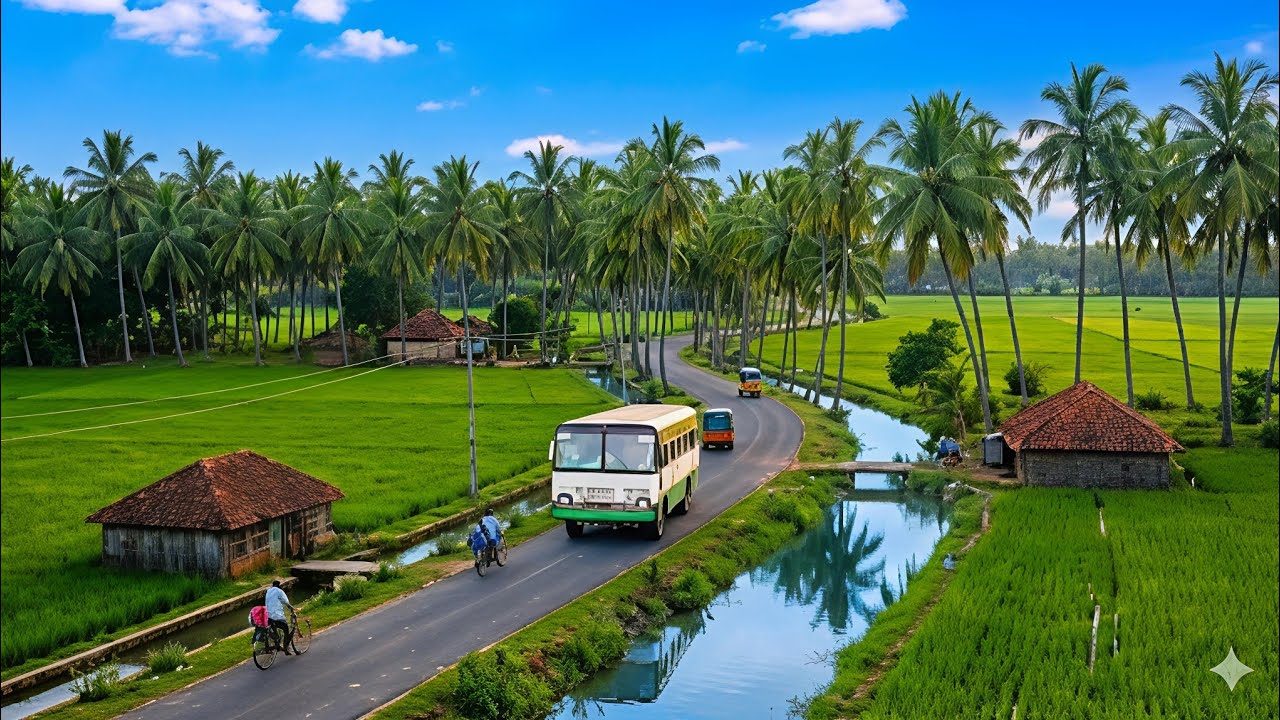  కోనసీమలో  ✅ ఎవరుకి తేలియాని  Beautiful 😍 Route | అమలాపురం - పల్లంకూరు | Andhra Pallevelugu Bus 