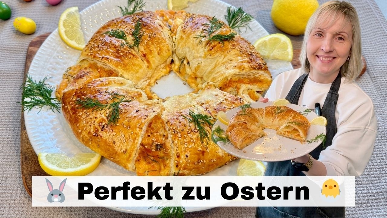 🐣 Schneller OSTERKRANZ : das 10-Min Blitzrezept  - (ohne Thermomix&reg;)