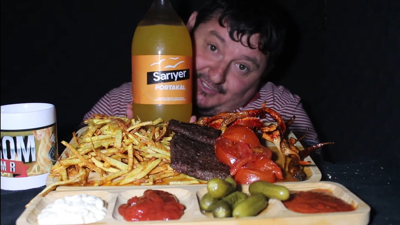 ASMR MUKBANG  Satır Köfte ve Patates 
