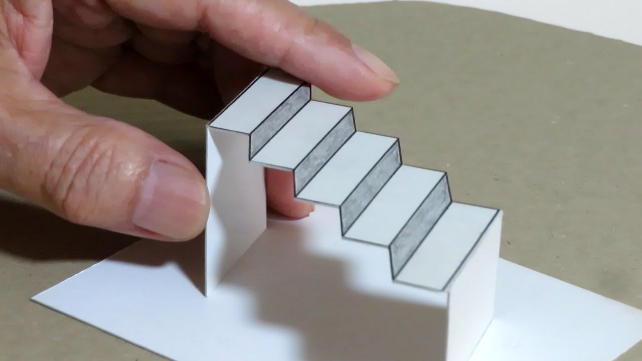 立体錯視シュレーダー階段   Optical Illusion 3d Schroeder stairs