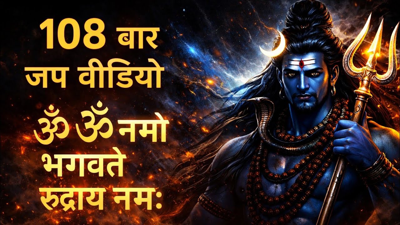 108 Times Rudra Mantra Chanting | ॐ नमो भगवते रुद्राय नमः | Lord Shiva Blessings 