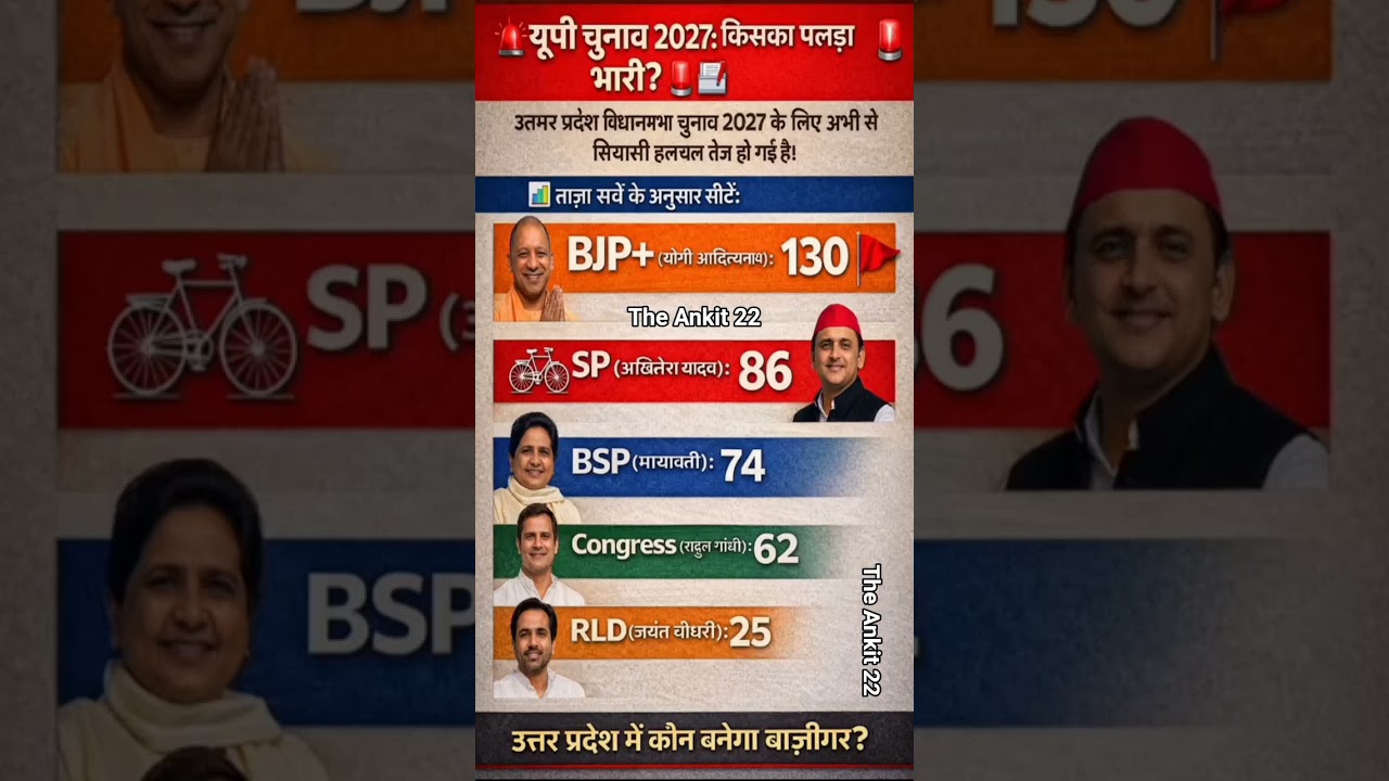 UP Election 2027: Latest Opinion Poll 2026 | BJP vs SP vs BSP | Who is WinningUttar Pradesh?