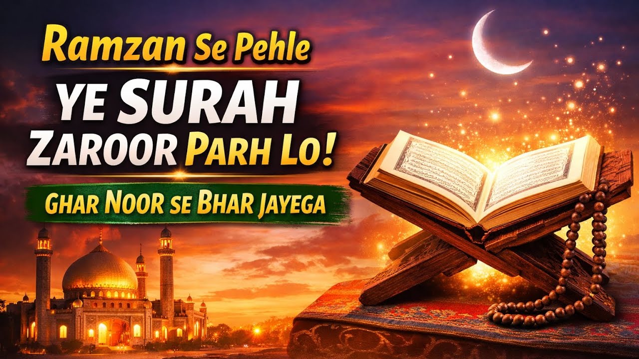 Ramzan Se Pehle Ye Surah Zaroor Parh Lo | Ghar Noor Se Bhar Jayega | Hadees e Nabwi