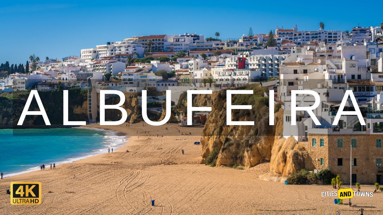 Albufeira, Portugal 🇵🇹 in 4k video by drone | beach and city
