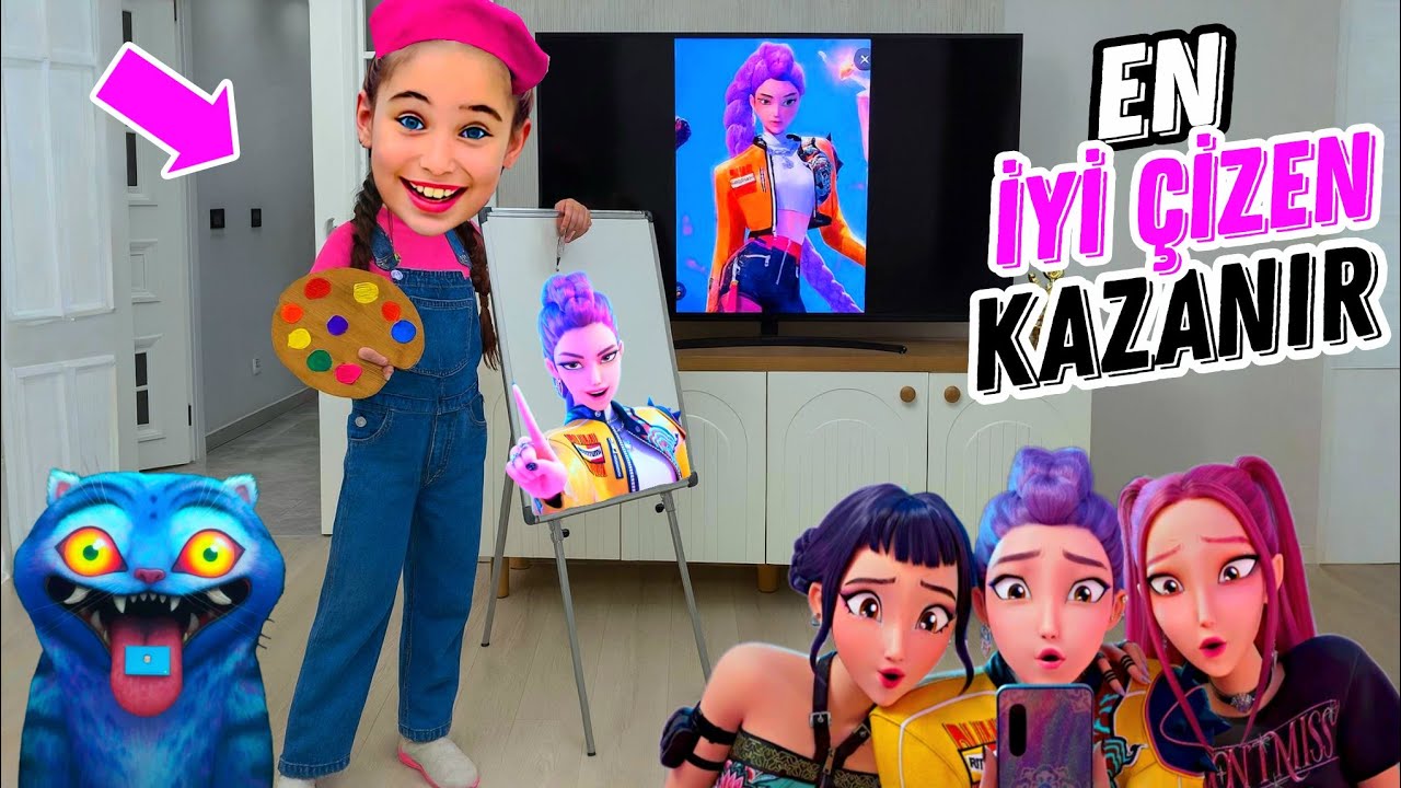 EN İYİ ÇİZEN KAZANIR K-POP HUNTRİX KARAKATERİNİ ÇİZİYORUZ ‼️ ELİF SİNEM KİM KAZANDI ?! 