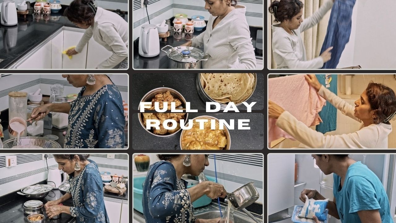 Busy full day routine of an Indian homemaker | Mix veg gravy in cooker | Indian mom daily routine