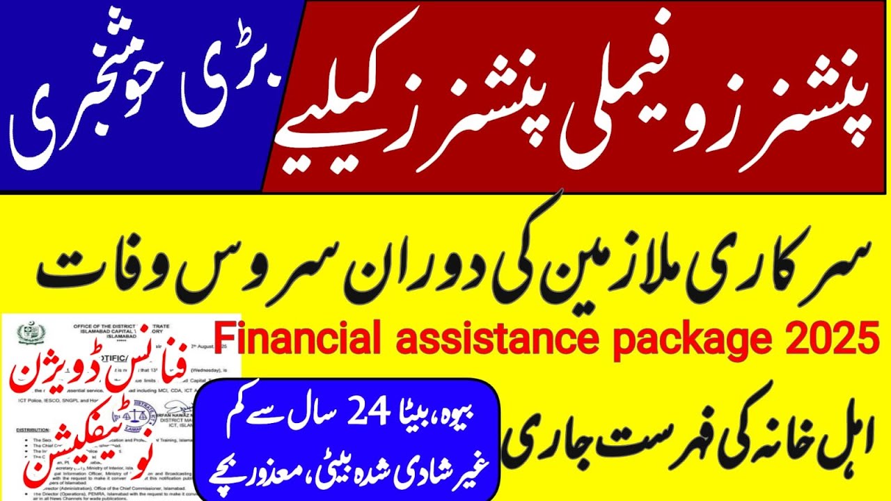 Financial Assistance Package 2025 || finance division notification || govt employees and pensioners