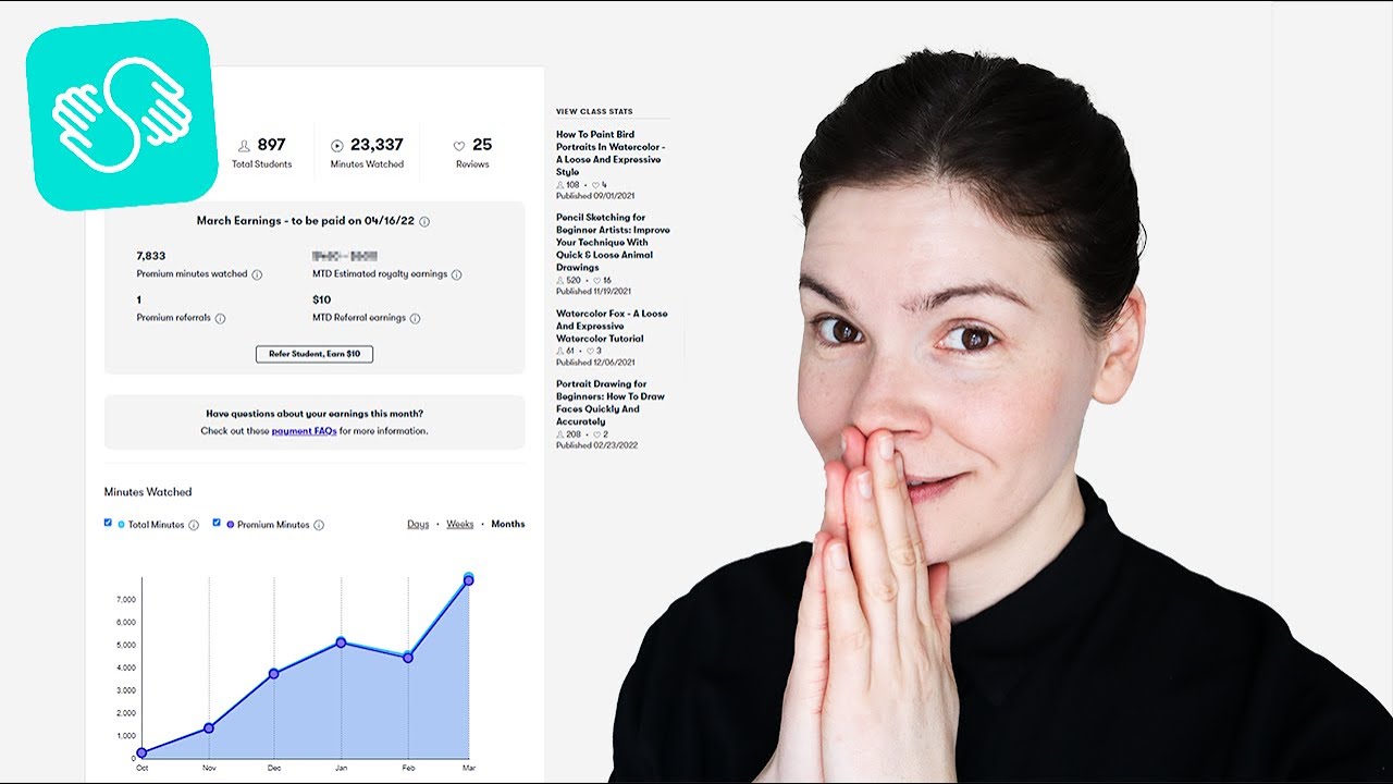 How much I've earned during my first 6 months as a Skillshare art teacher