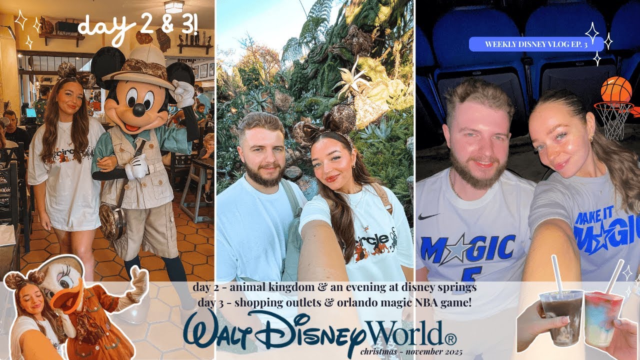 WALT DISNEY WORLD DAY 2 & 3 - Animal Kingdom 🌳 & Disney Springs 🛍️ | Outlets & NBA Orlando Magic! 🏀