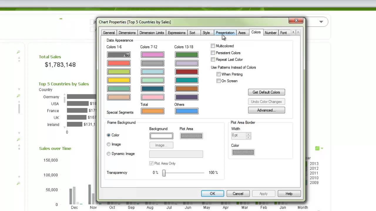 Controlling Colours in Charts