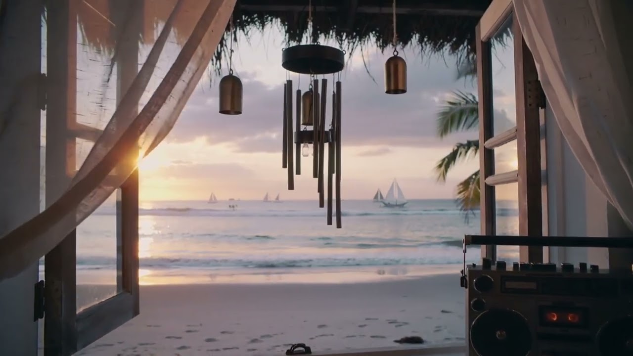 80s Balearic Chillout Sunset | Wind Chimes & Ocean Breeze for Dreamy Relaxation #chill