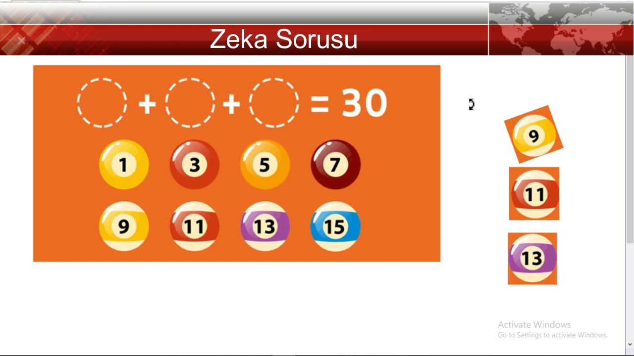 Bilardo topu zeka sorusu