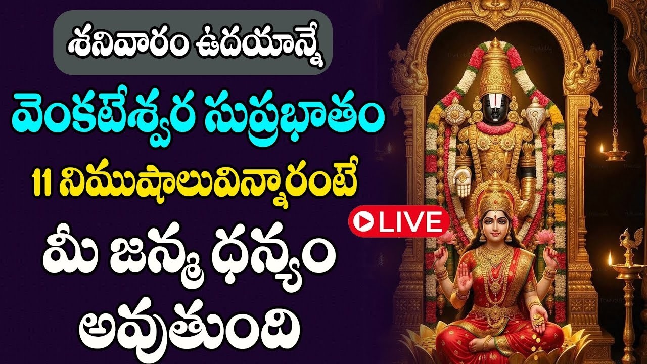 LIVE : శనివారం ఉదయాన్నే  వెంకటేశ్వర సుప్రభాతం విన్నారంటే మీ జన్మ ధన్యం అవుతుంది | Bhakthi Gopuram