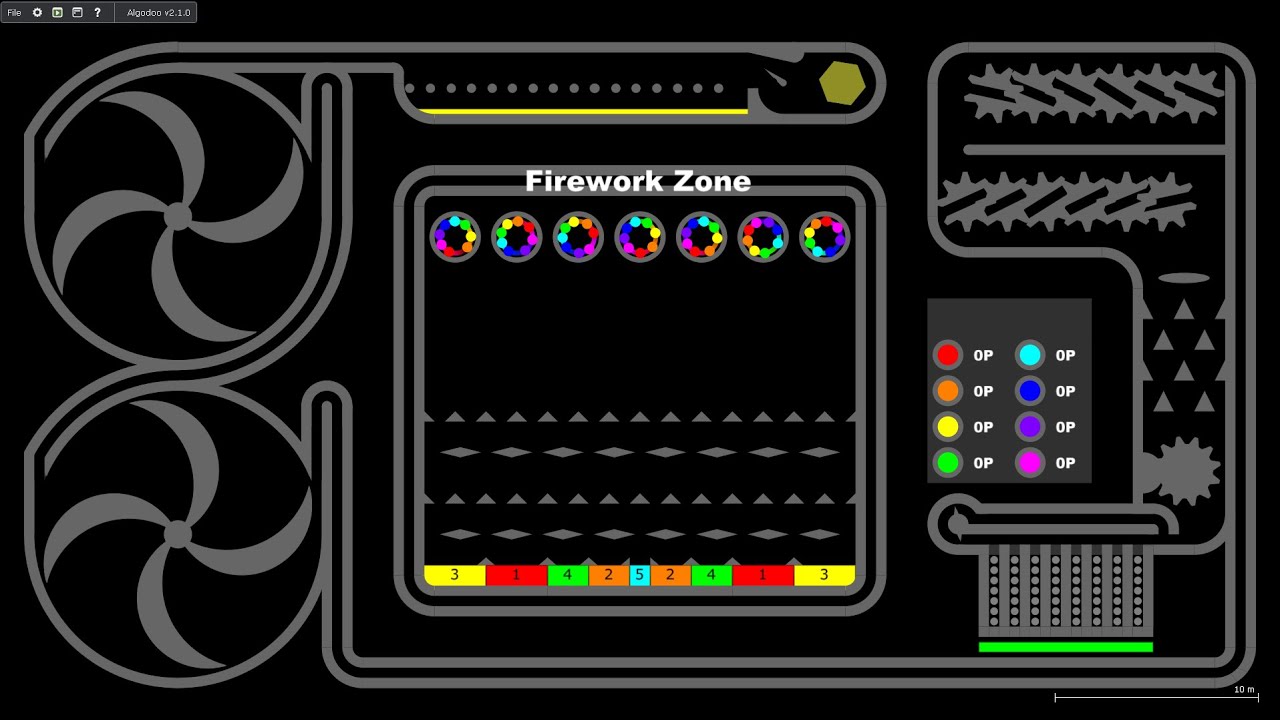 Fireworks Marble Race in Algodoo - 2021 New Year Special