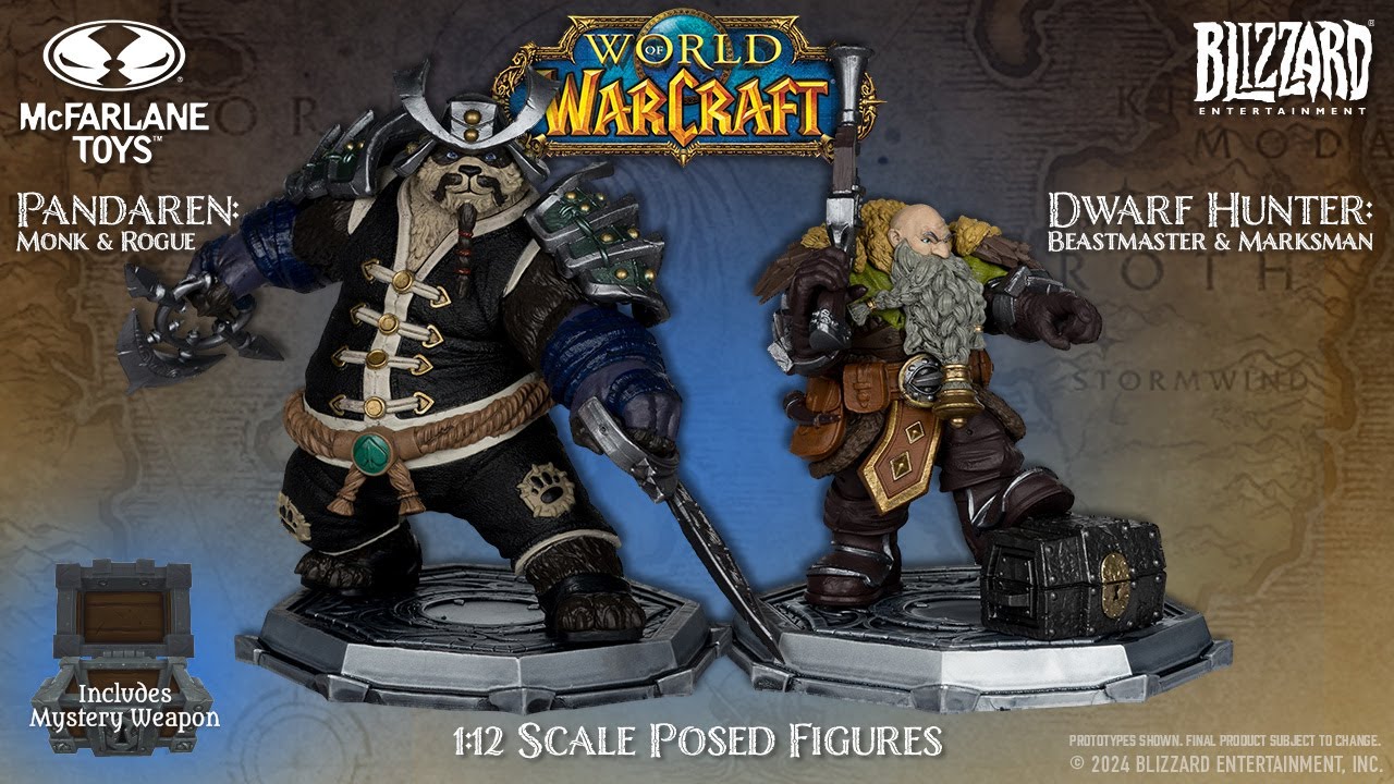 NEW World of WarCraft&trade; Pandaren&trade; & Dwarf Hunter&trade; 1:12th Scale Posed Figures | Action Figure Showcase