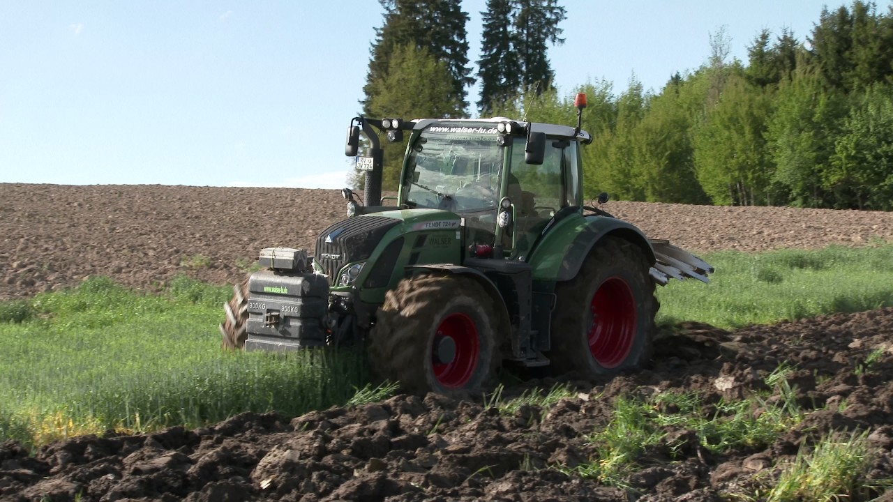 Pfl&uuml;gen mit Fendt 724 Vario  LU Walser [4K]