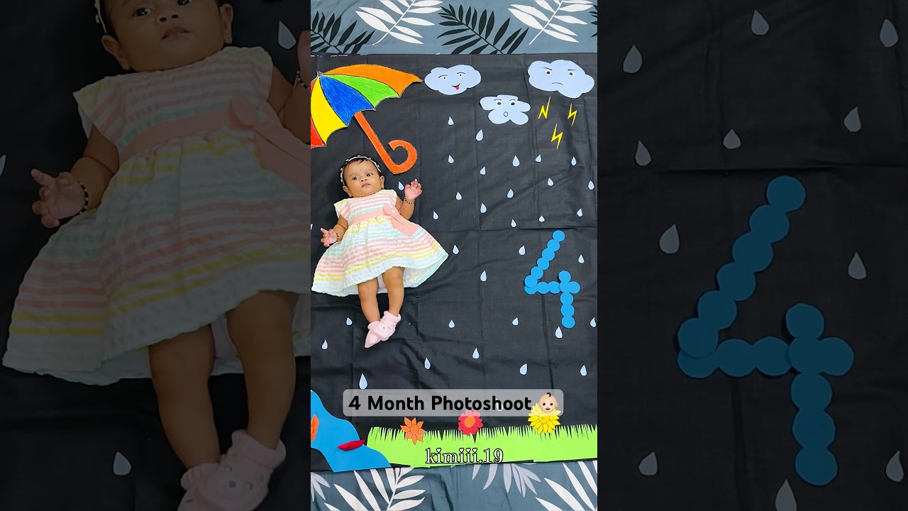 4 Month Baby Photo shoot ideas | Rain theme photo shoot #cutebaby #babyphotoshoot #baby #babyvideos