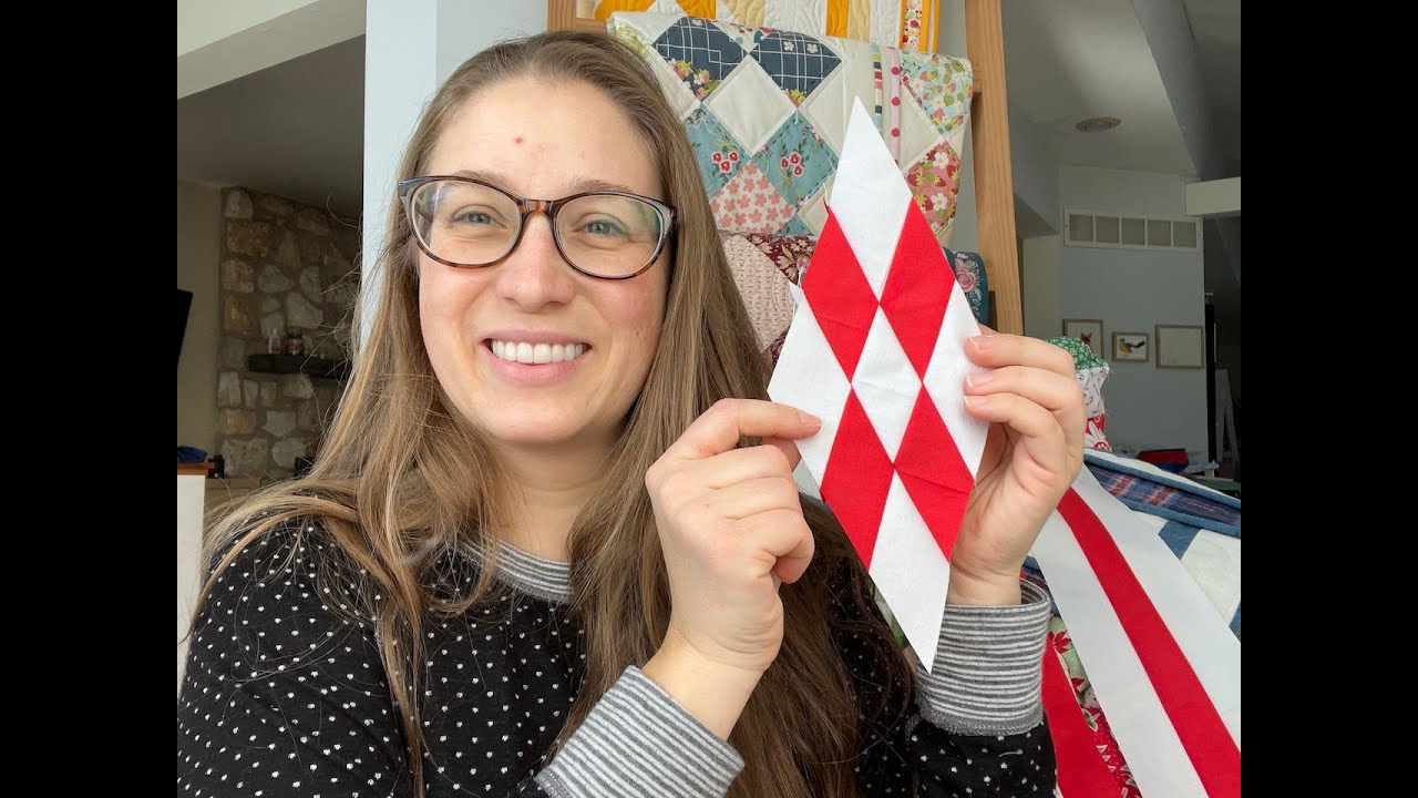 A Year in Solids- December quilt- Making the Diamond Units