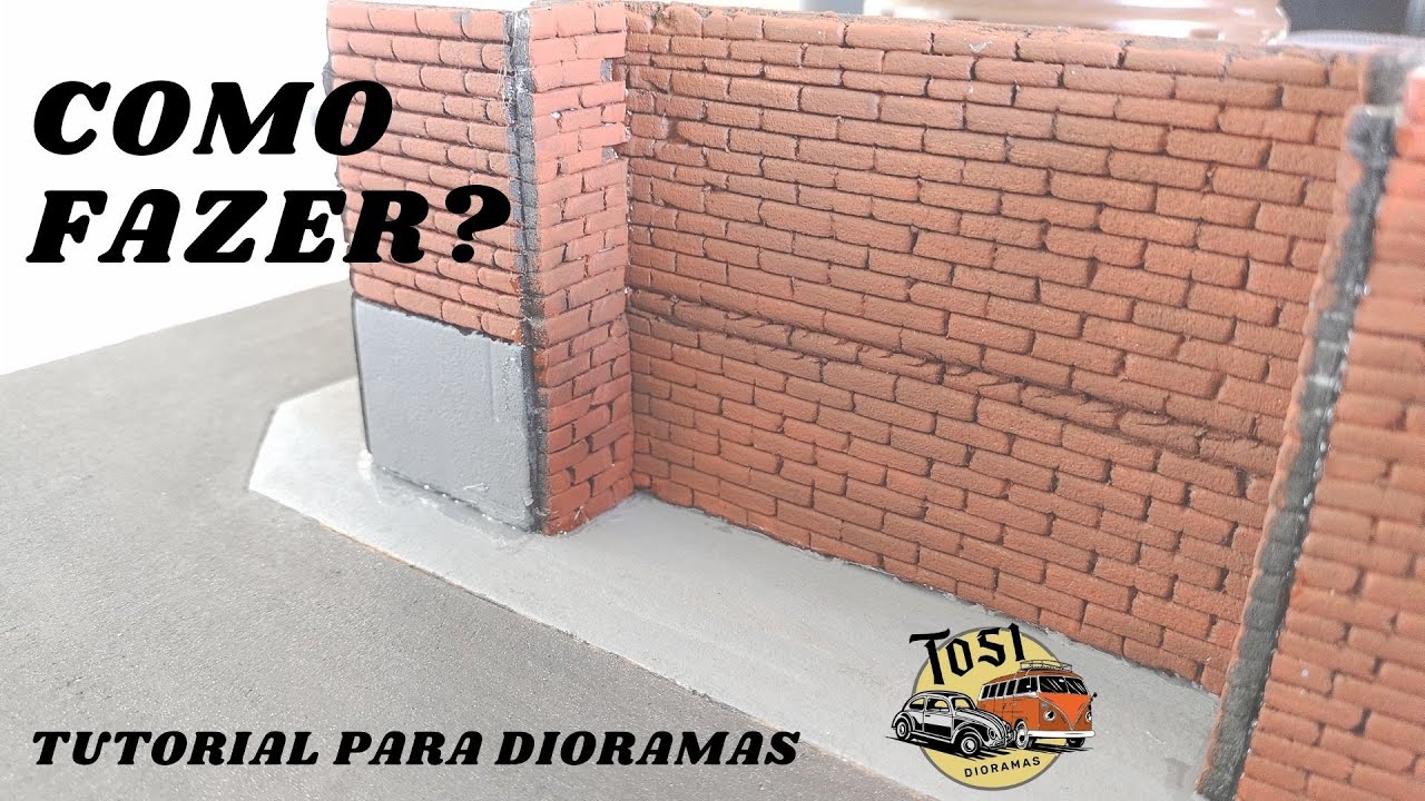 Diorama - Como fazer uma parede de tijolos - Tutorial