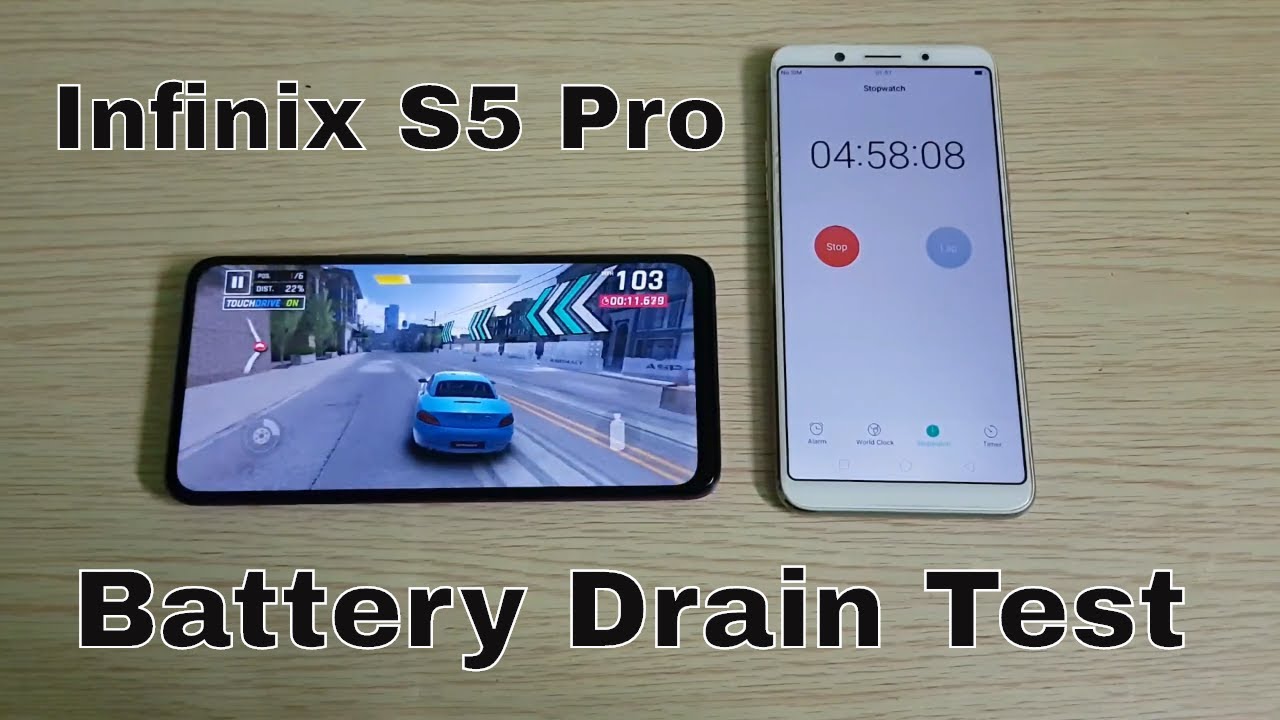 Infinix S5 Pro Battery Drain Test (100-0%)