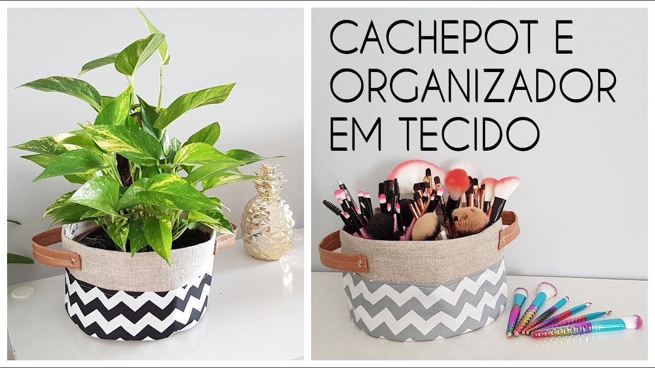 DIY:.  CACHEPOT E ORGANIZADOR EM TECIDO | ARTESANATO PARA FAZER E VENDER | Viviane Magalhães