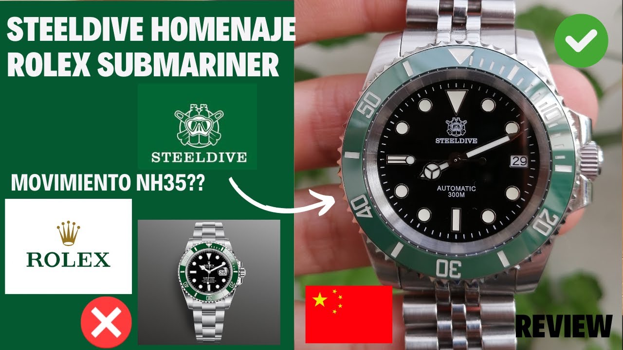 Homenaje ROLEX SUBMARINER, &iquest;en verdad trae movimiento NH35 de seiko? Steeldive SD 1953 Rese&ntilde;a/Review