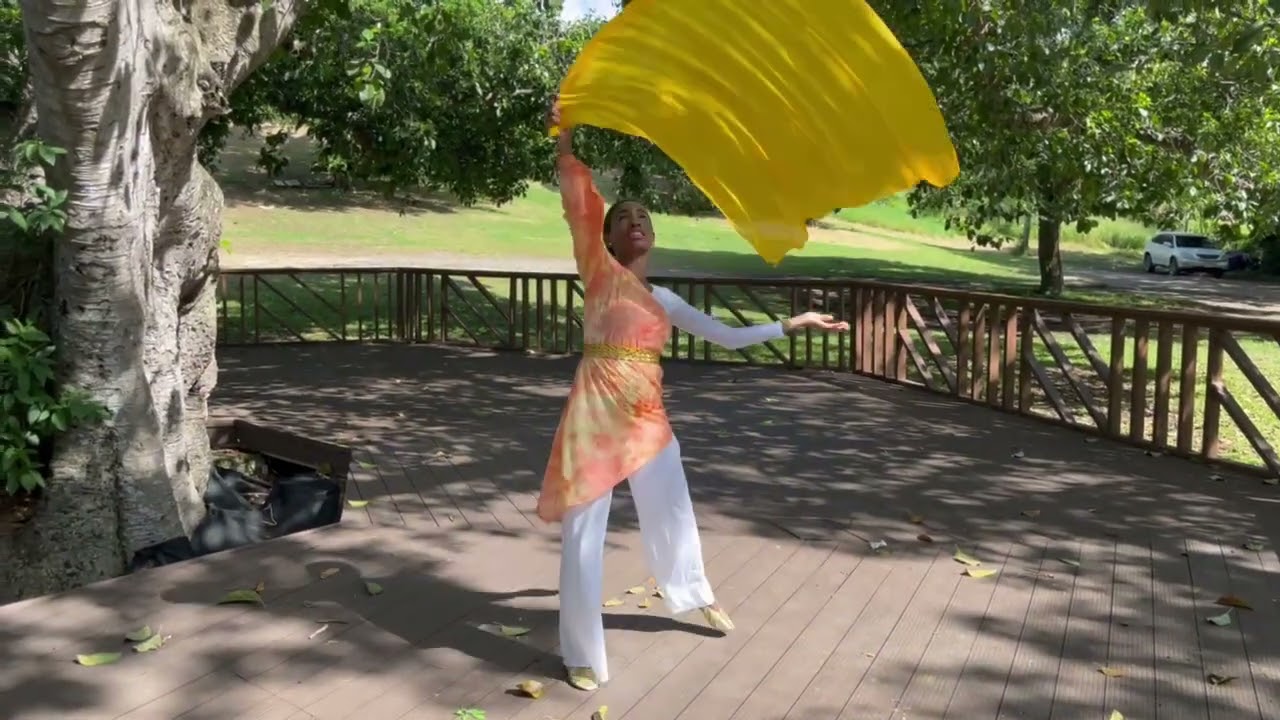 Lightweight Gold Silk Flex Flag for Worship | Flowing Praise Movement