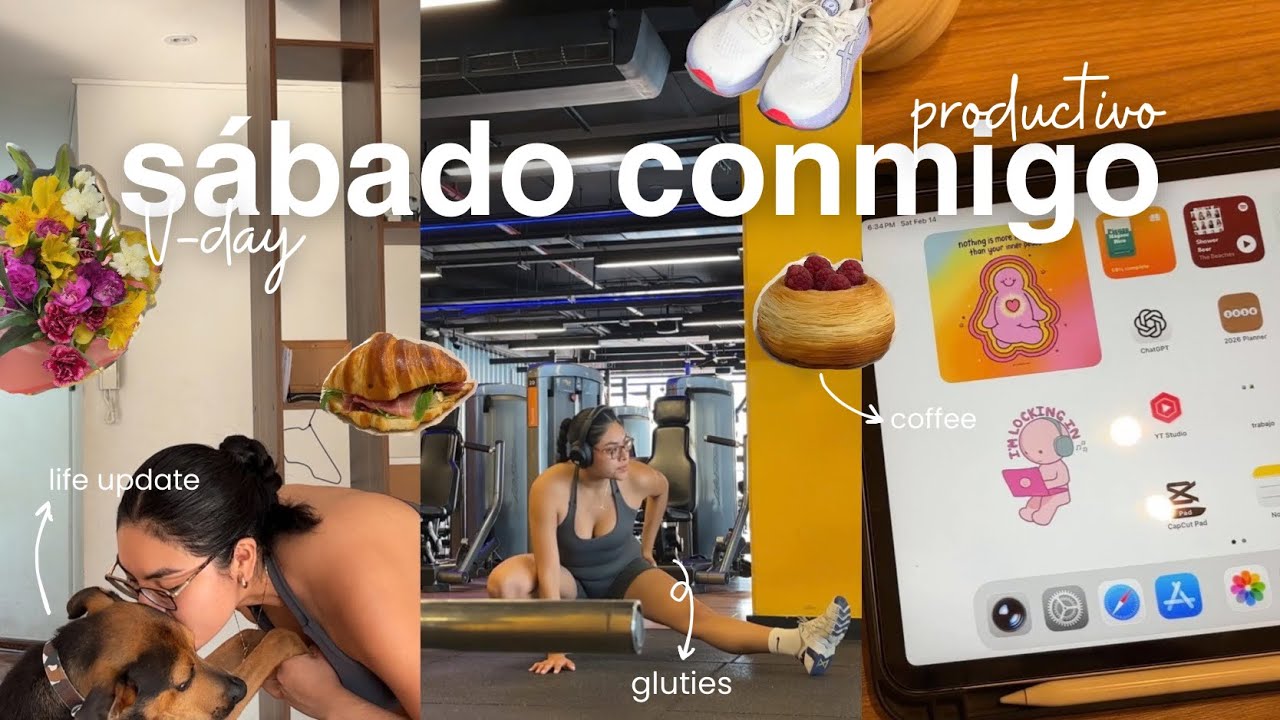 sábado *productivo* conmigo ⭐️ | valentines, gym, hábitos, motivación y más! 