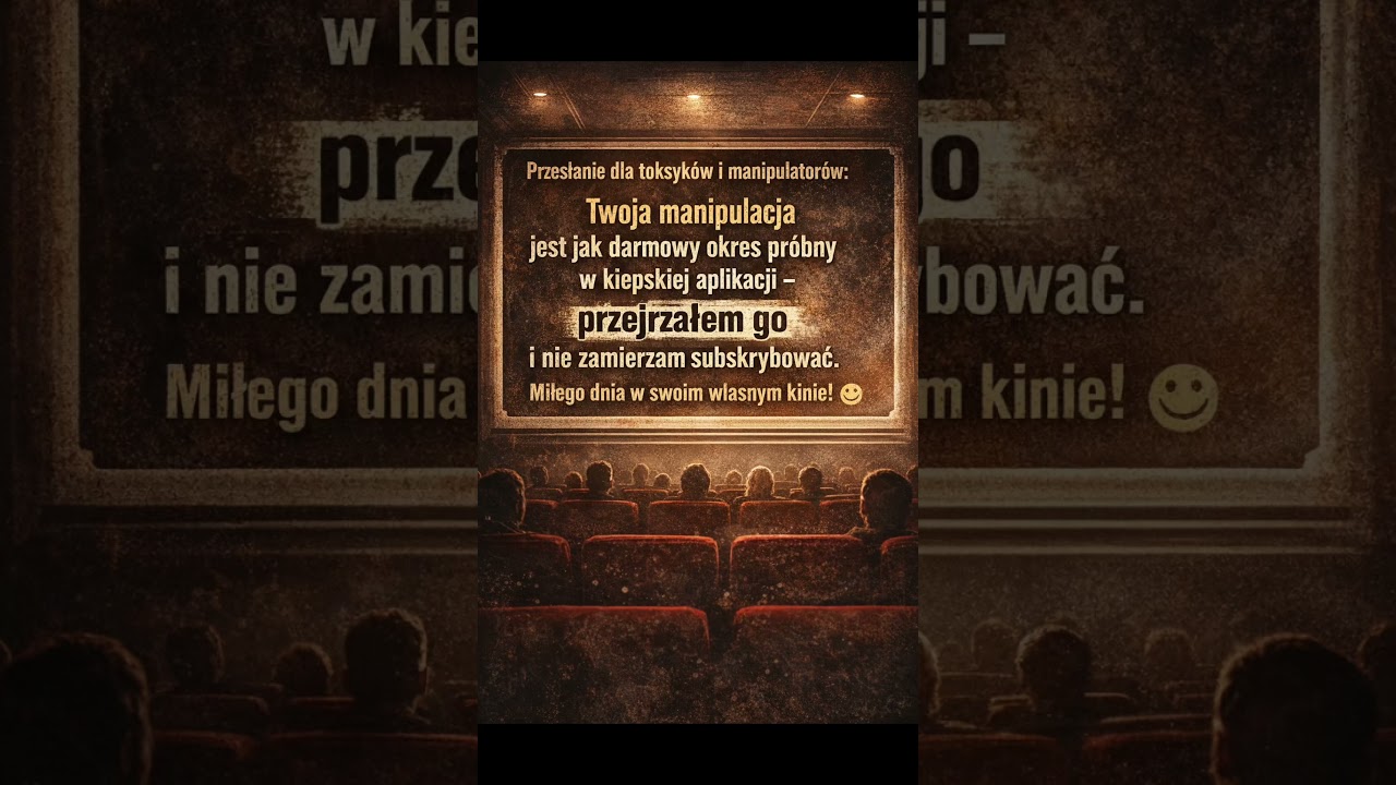 Nie każdy dramat wymaga mojej obecności. 🎬Ja już wyszedłem z sali.