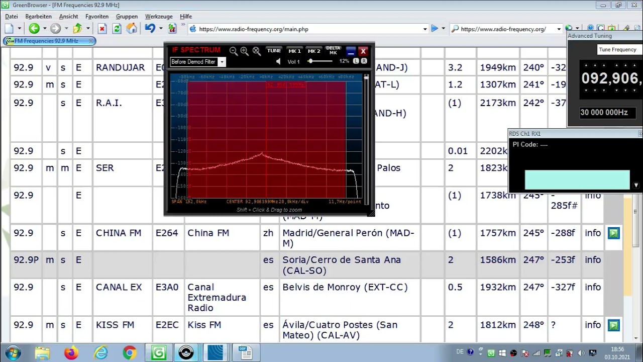 FM DX Es - 070621 1238UTC - 92.9 Kiss FM (E) &Aacute;vila (CAL-AV) 2kW 1812km