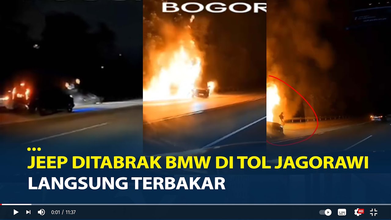 Kronologi Jeep Mahasiswa Ditabrak BMW di Tol Jagorawi Hingga Terbakar, Langsung Keluar Sebelum Mobil