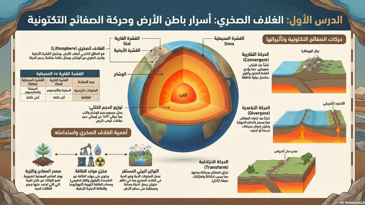 الغلاف الصخري واستقرار الأرض - الصف الأول الثانوي