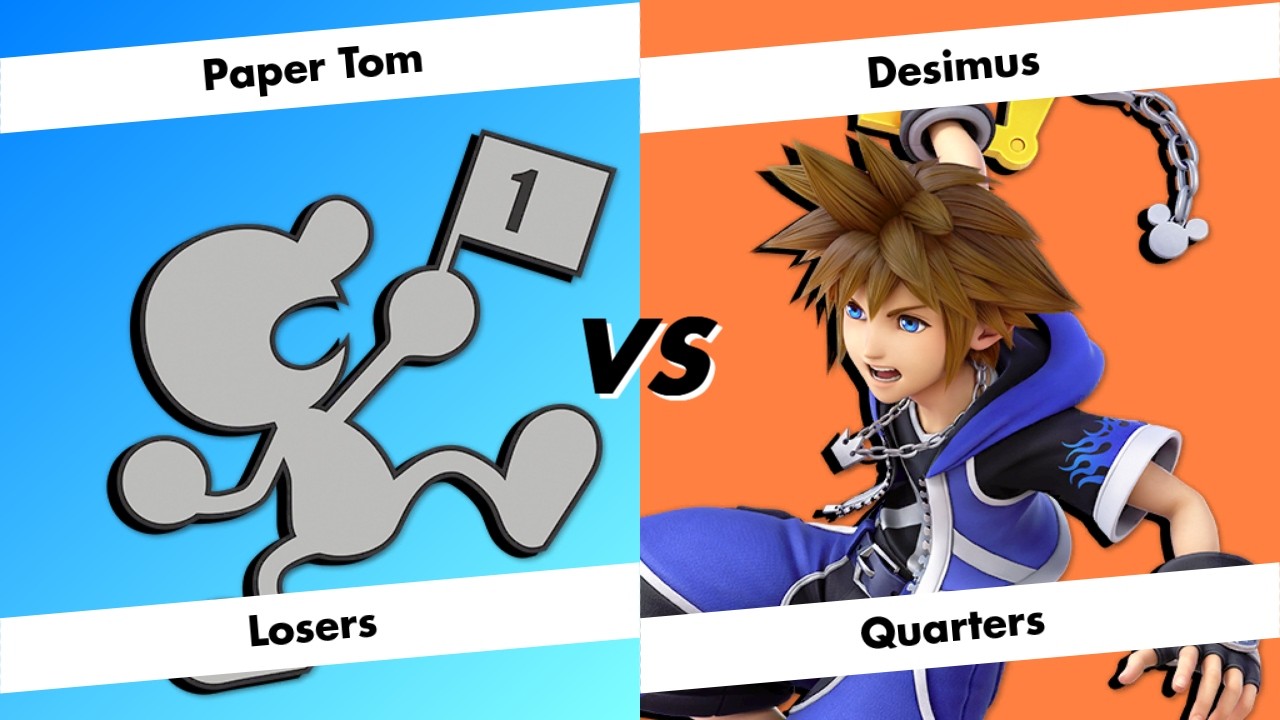 Carmel Clash 6 - Paper Tom (Game & Watch) vs. Desimus (Sora) - Losers-Quarters