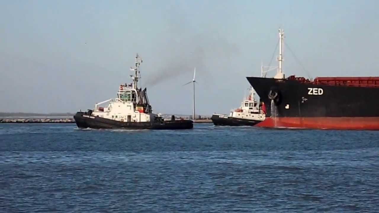 Tanker enters the port of Ravenna in Italy