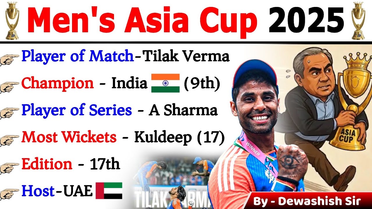 🏆 Asia Cup 2025 | India Won Asia Cup 2025 | Sports Current Affairs 2025 🔥#suryakumaryadav #india 🏆