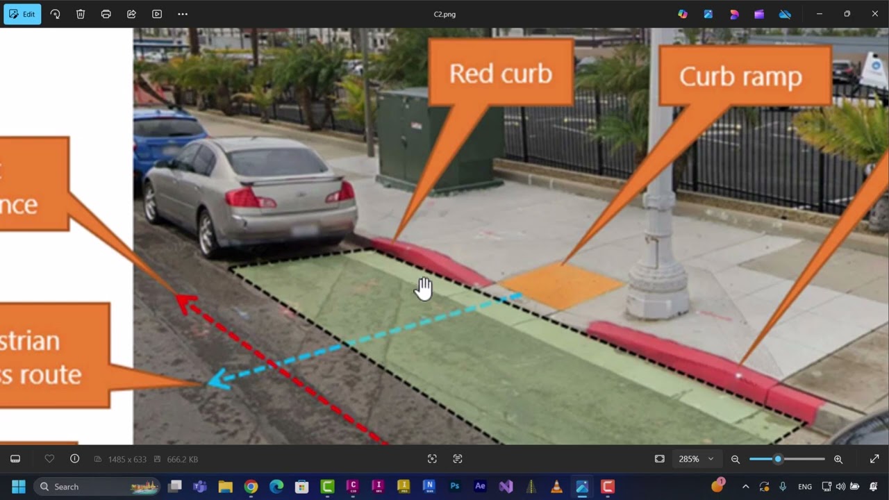 1- إنشاء رامب البلدورة - Create Curb Ramp (Corridor Transition)
