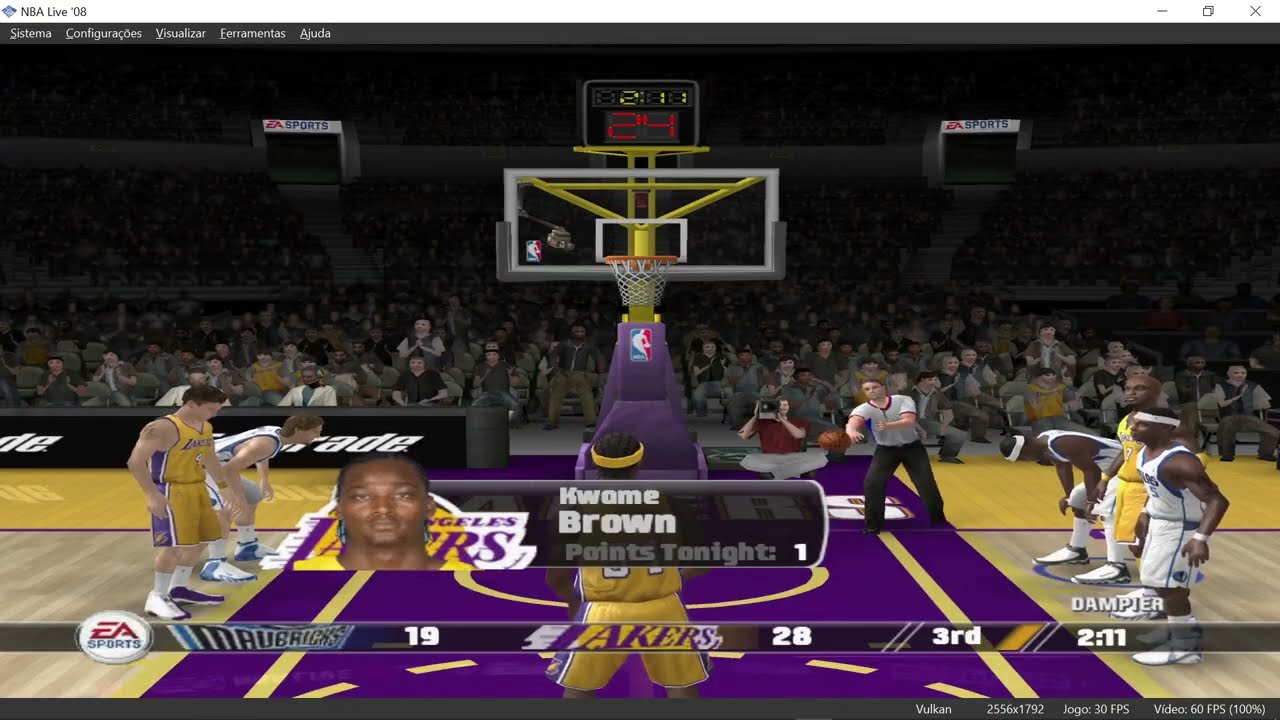 NBA LIVE 08 PS2 / Даллас Маверикс x Лос-Анджелес Лейкерс - Staples Center / GamePlay 1080p