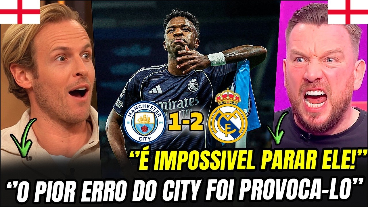 🚨 OLHA A IMPRESSIONANTE REAÇÃO DA MÍDIA INGLESA ao SHOW DO VINI JR ONTEM NA CHAMPIONS