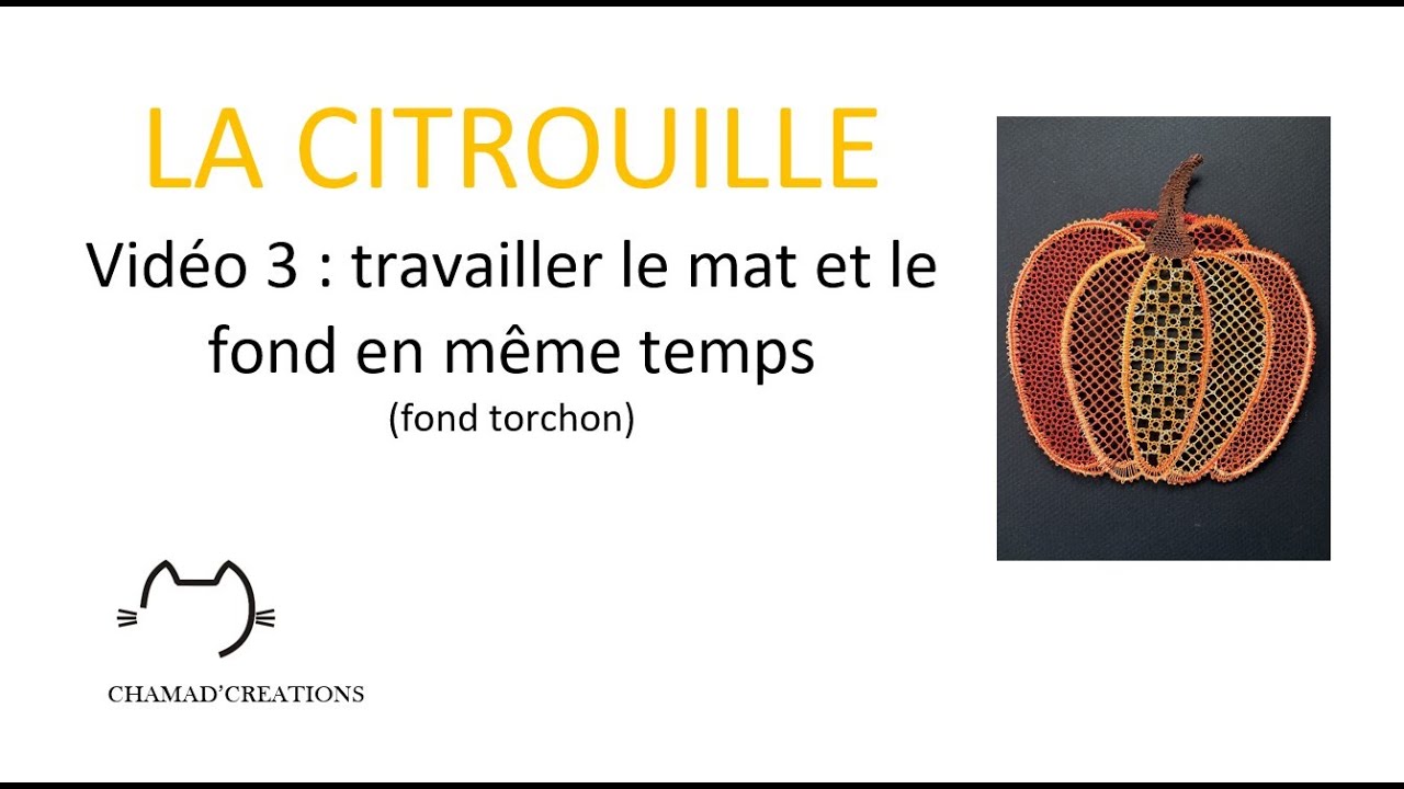 LA CITROUILLE vidéo 3: travailler le mat et le fond en même temps (fond torchon)