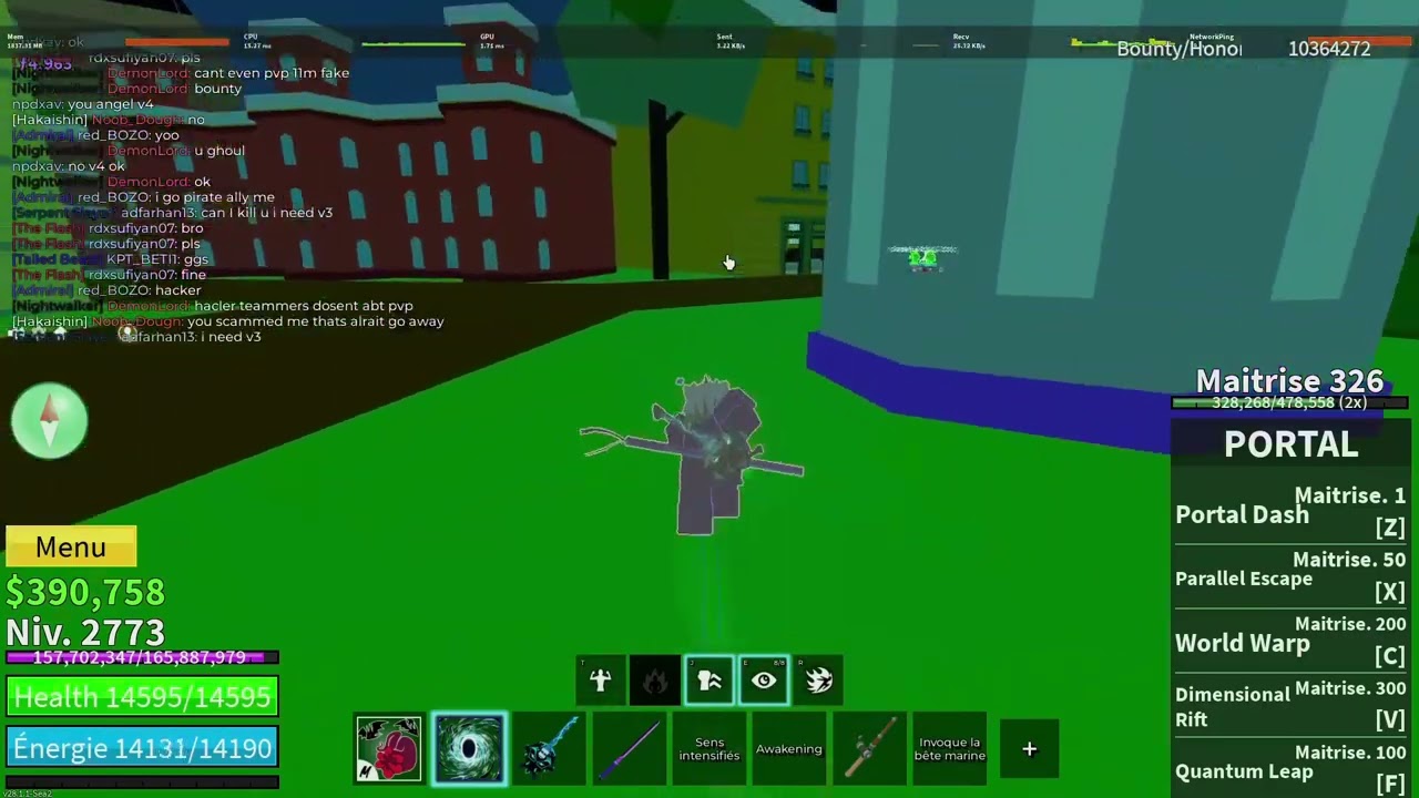 Blox fruits  :  cheater / hacker , speed hack , walk on water 