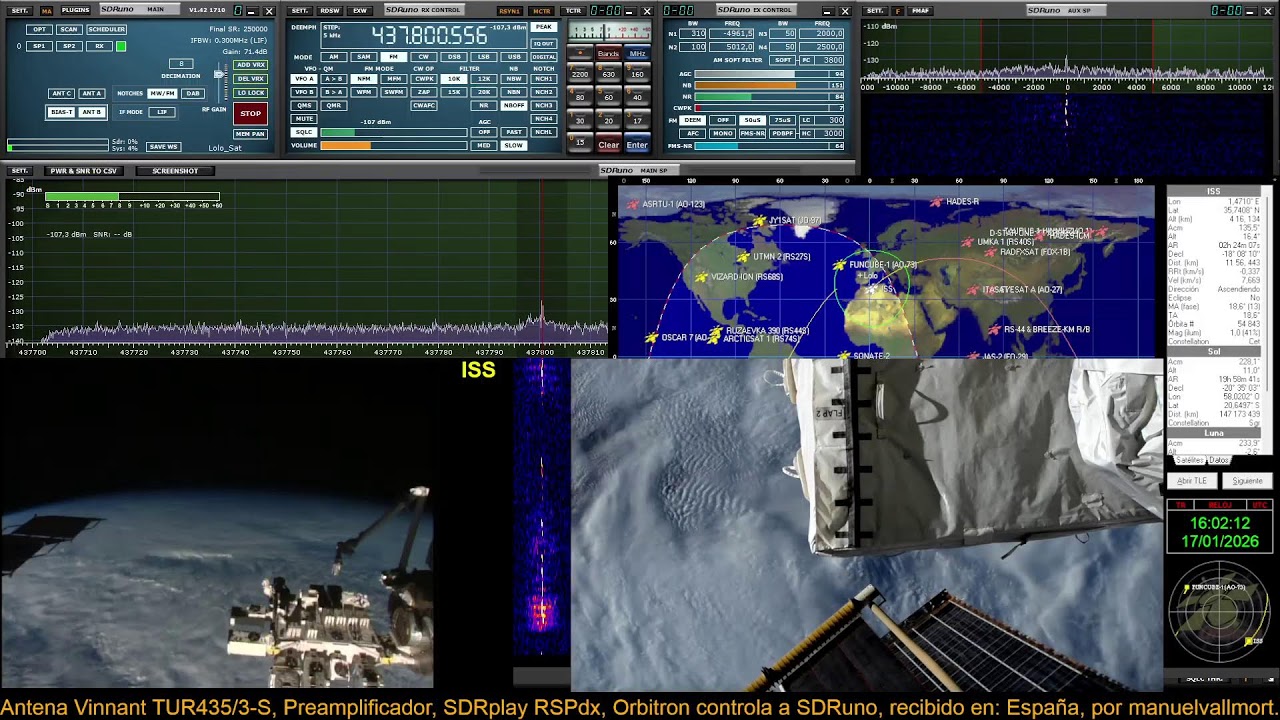 ARISS ISS QSO radioaficionados, 437.800 MHz, Directo, recibira en España el 17/01/2026 a 