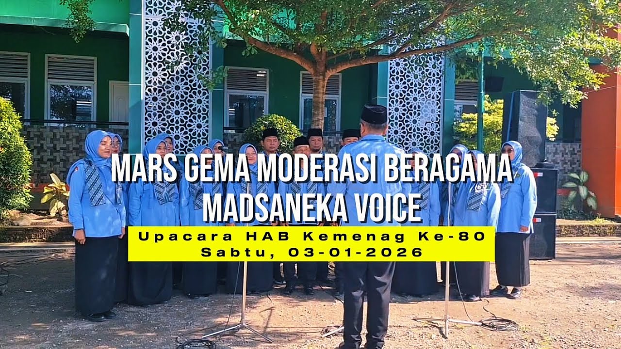 MARS GEMA MODERASI BERAGAMA | MADSANEKA VOICE - MTSN 2 KOTA BLITAR | UPACARA HAB KEMENAG KE-80