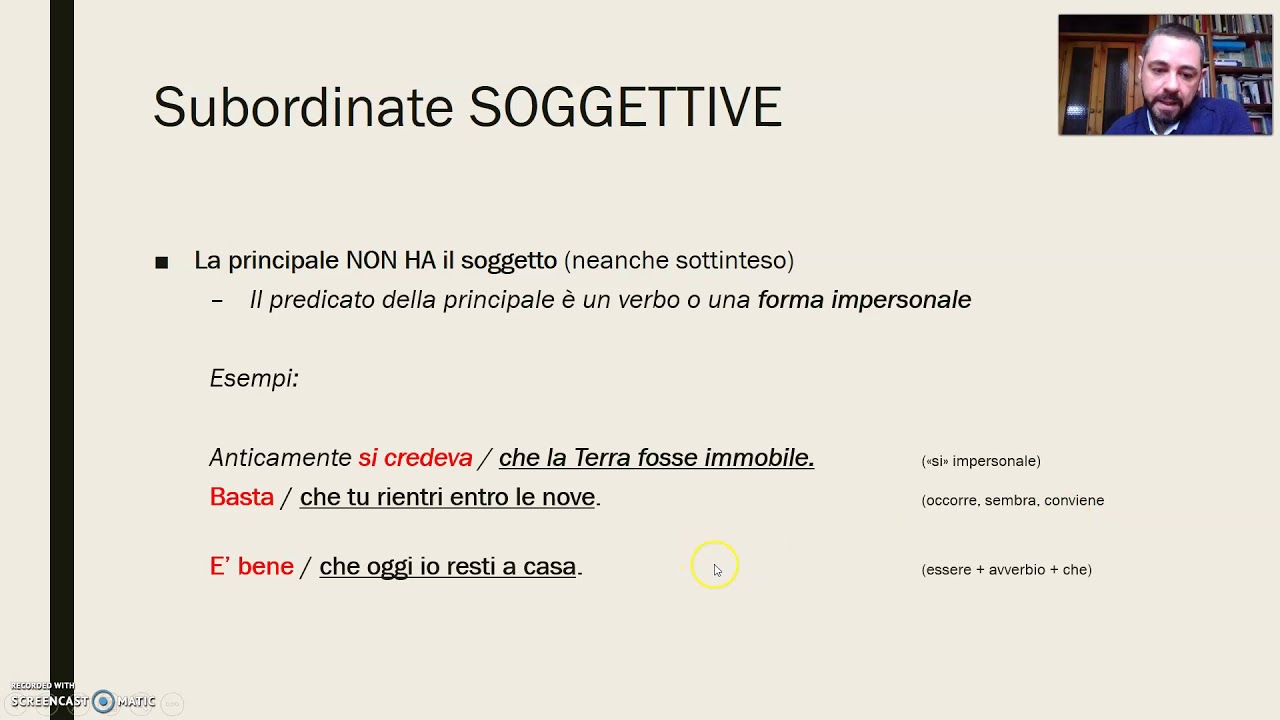 Subordinate soggettive e oggettive