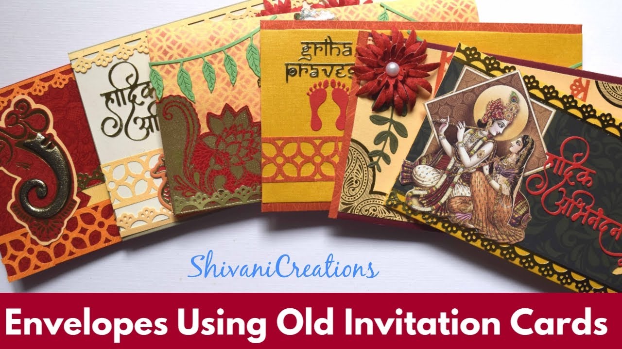 Shagun Envelope using Old Invitation Cards/ Best from Waste/ 6 Ideas of Envelopes