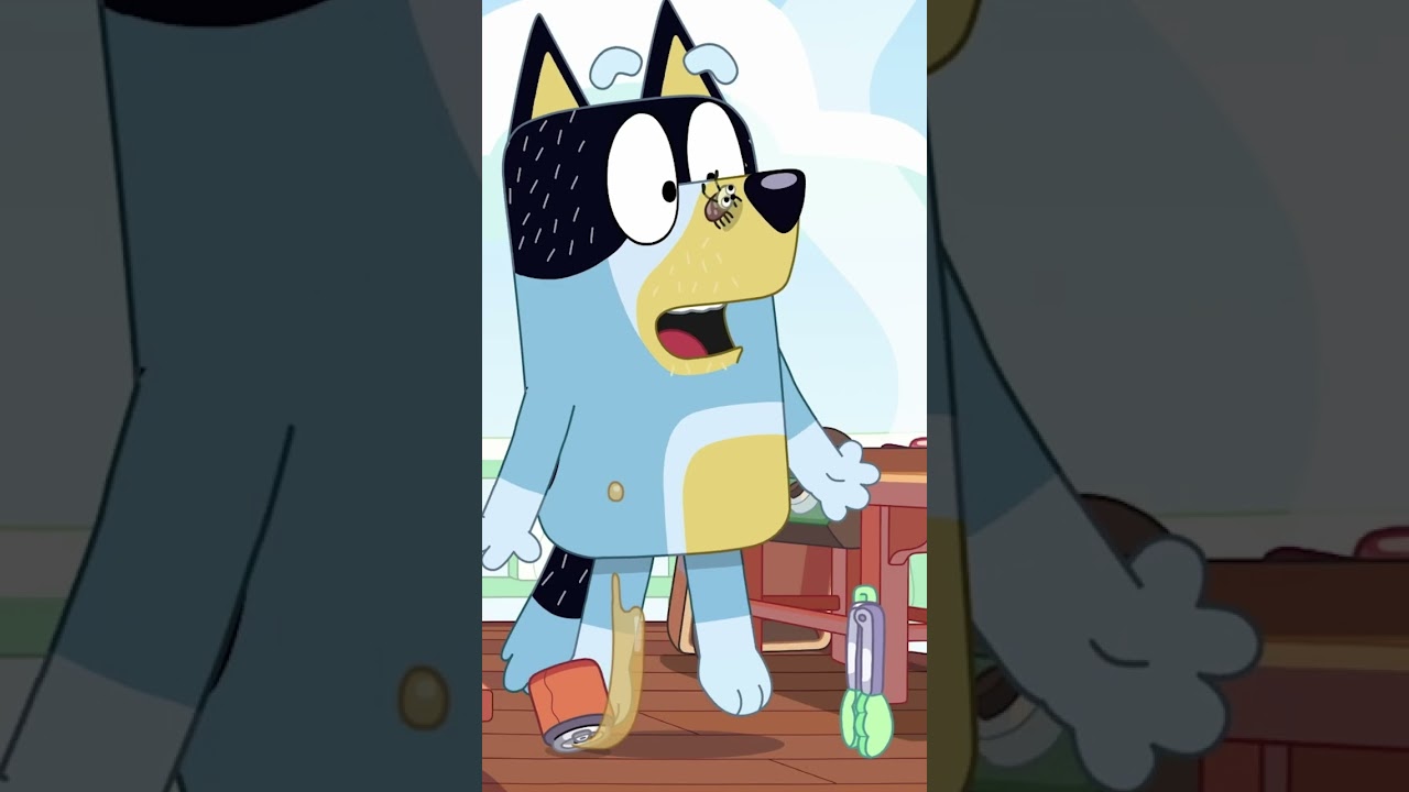 When uninvited guests show up to the BBQ... 🪲 #bluey #shorts