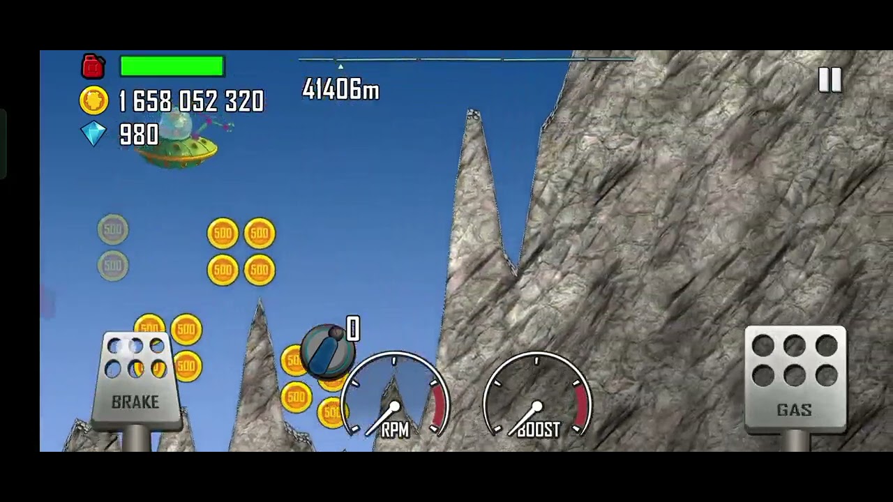 Hill climb racing mountain with UFO 108096m full run part 2/4 new stage wr 