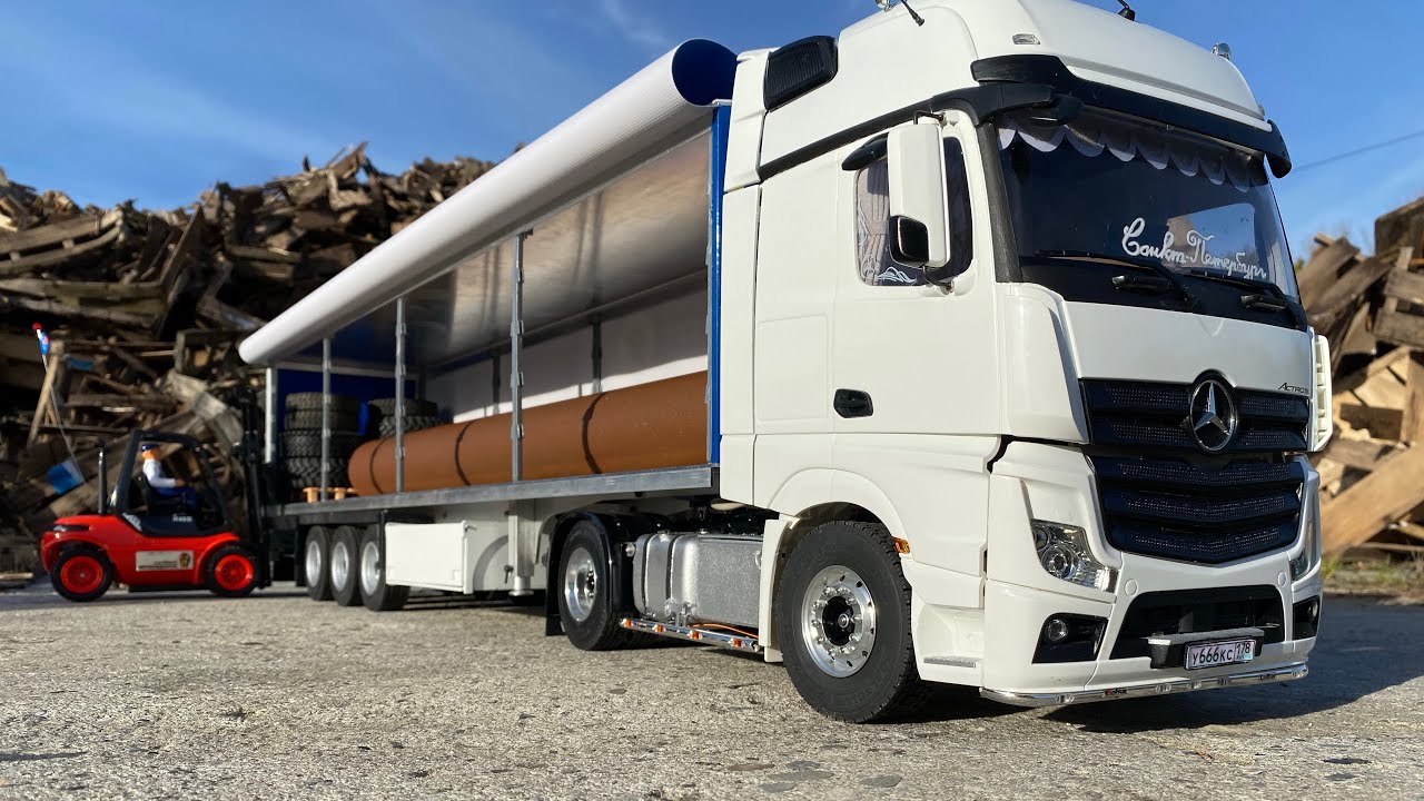 Калян86 загрузился трубой Мерседес Актрос 1:14 rc Tamiya mercedes Actros lkw