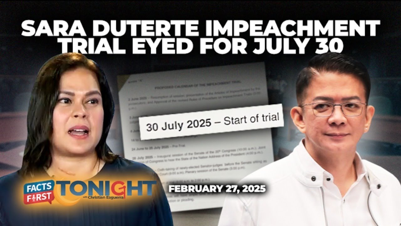 Sara Duterte ipeachment trial temporarily set for July 30