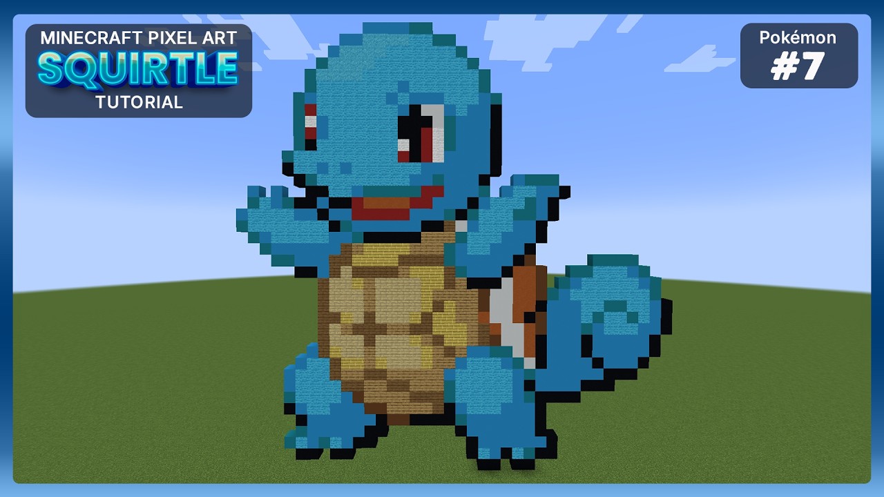 Minecraft Pixel Art Tutorial - Squirtle [Pokemon #07]